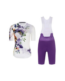 RIVANELLE Kurzarm Radtrikot und Shorts - FLOWERY LADY - Lila/Weiß/mehrfarbig